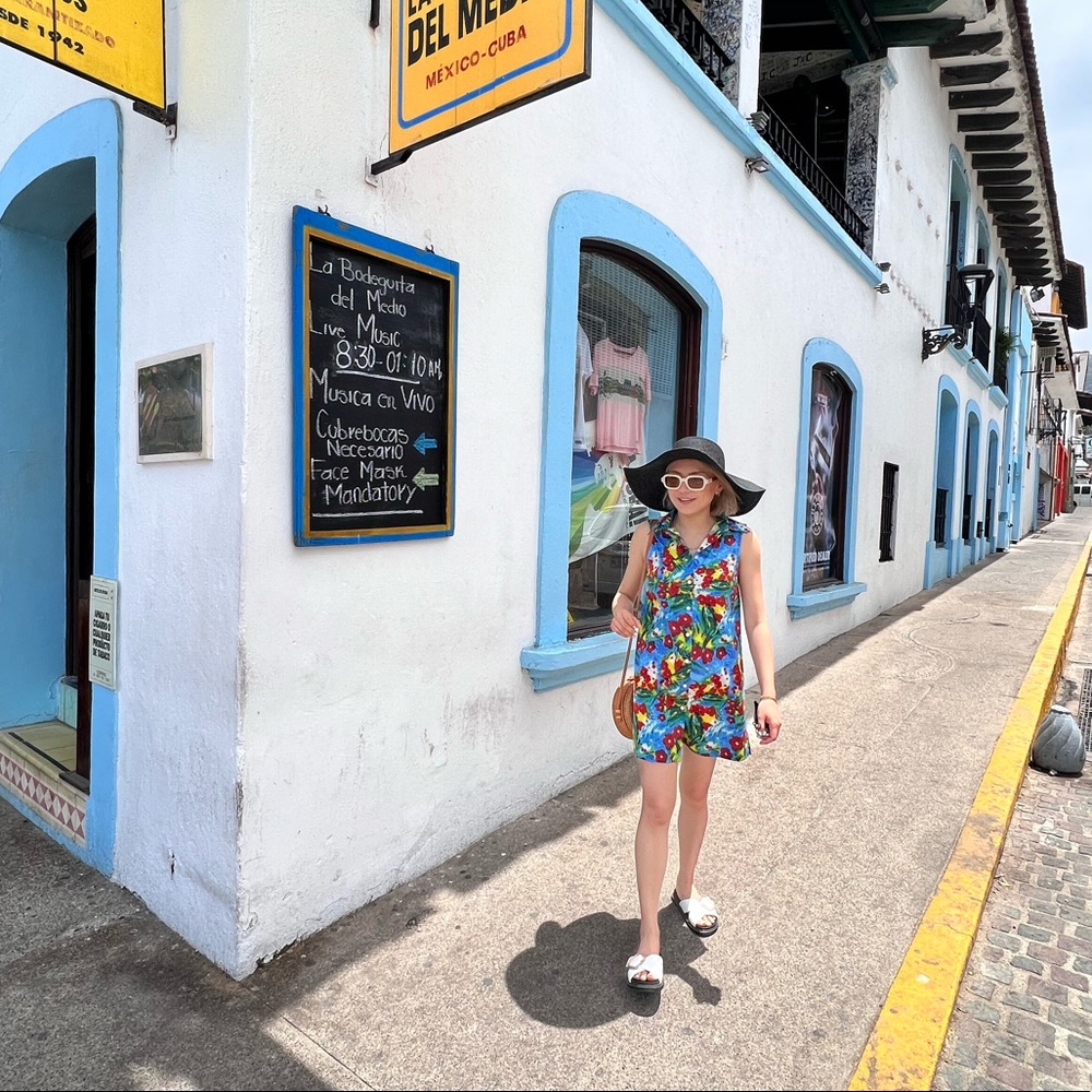 STAUD Blake Printed Cotton Tunic Mini Dress XS (Used twice only)